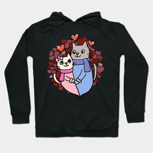 Valentines day cat love each other Hoodie